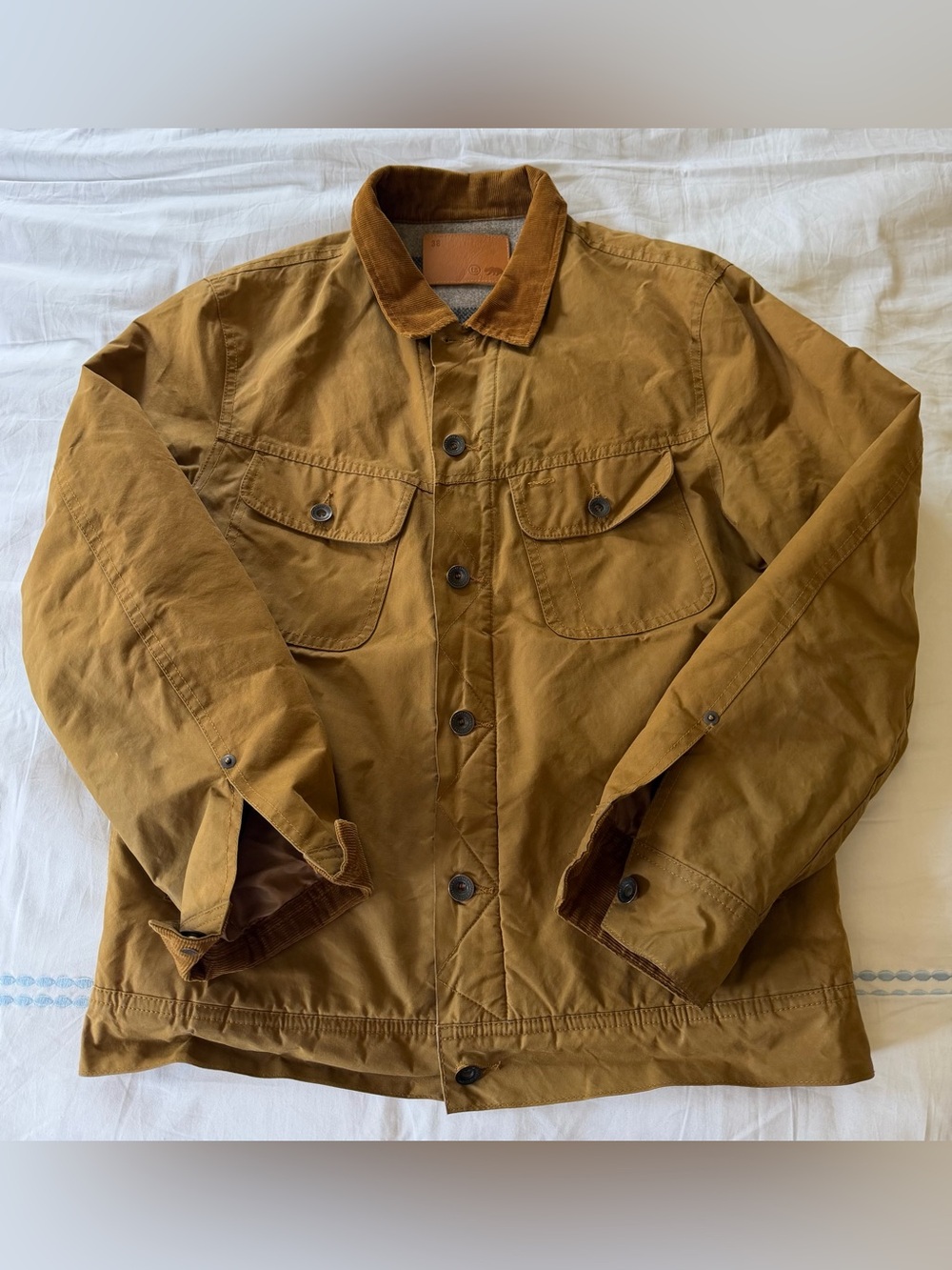 Taylor Stitch Long Haul Trucker Jacket Mens 40 ( M ) Waxed Canvas Brown USA Made